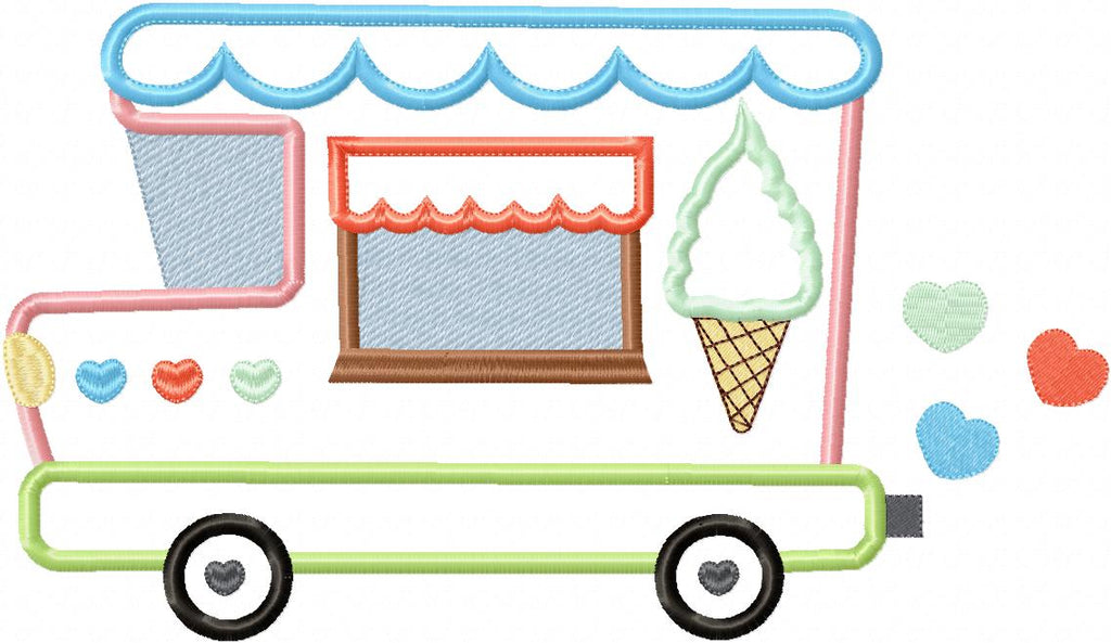 Summer Ice Cream Truck - Applique