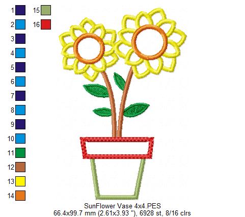 Sunflower Vase - Applique