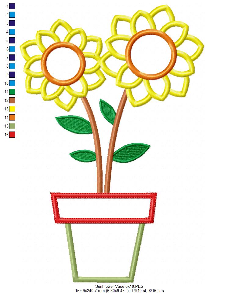 Sunflower Vase - Applique