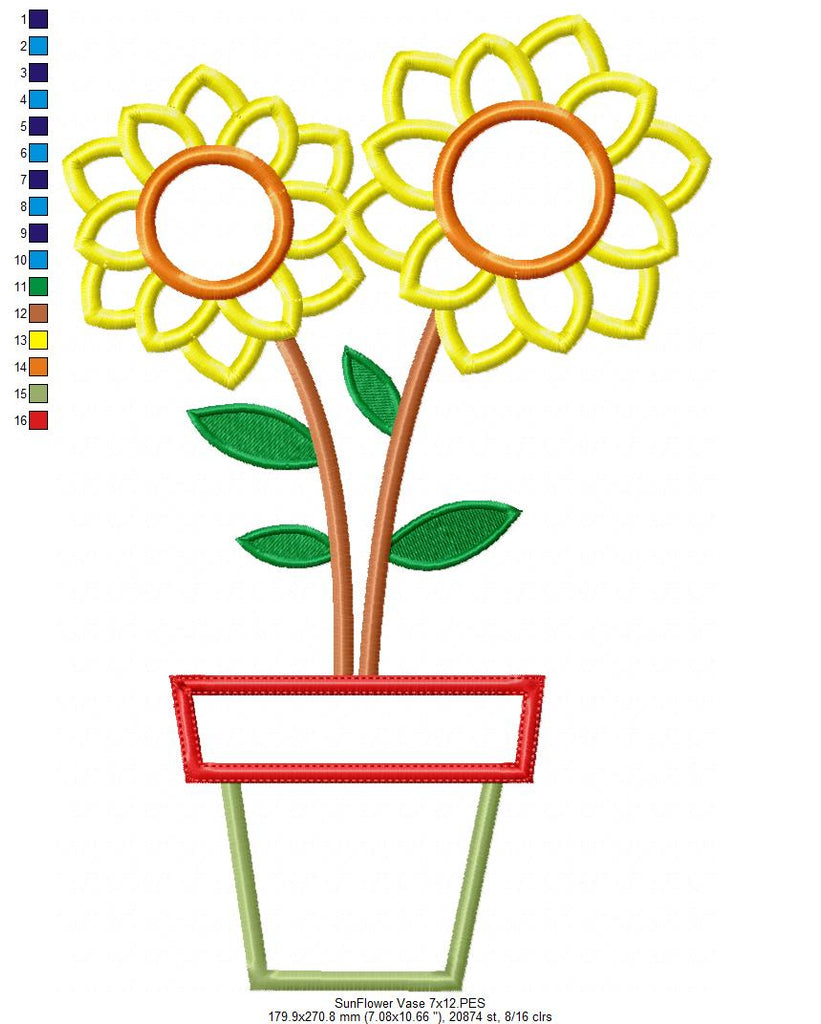 Sunflower Vase - Applique