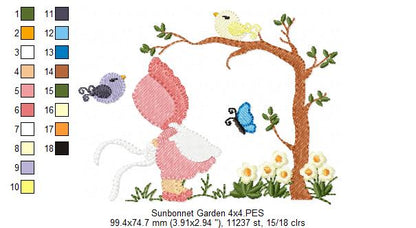 Sunbonnet in the Garden - Fill Stitch