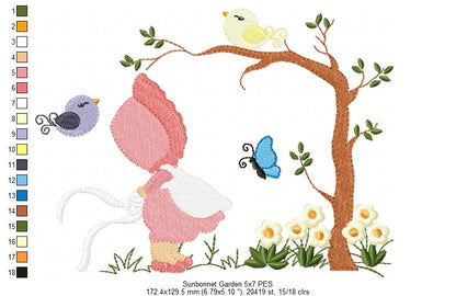 Sunbonnet in the Garden - Fill Stitch