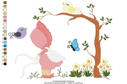 Sunbonnet in the Garden - Fill Stitch