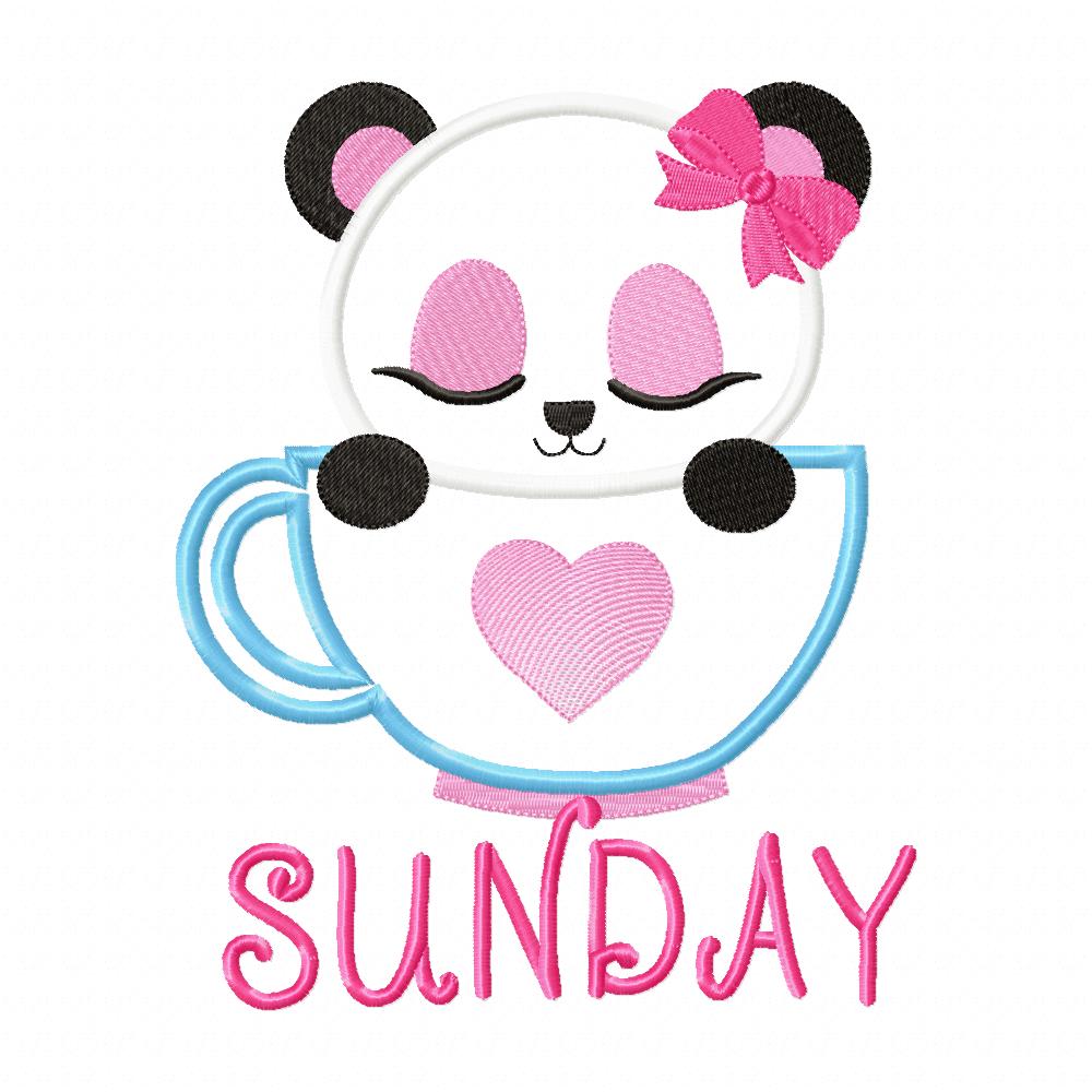 Days of the Week Animals in the Cup - Applique - Set of 7 designs