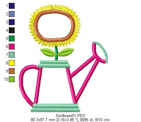 Sunflower Vase  - Applique