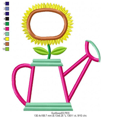 Sunflower Vase  - Applique