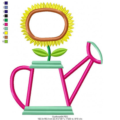 Sunflower Vase  - Applique