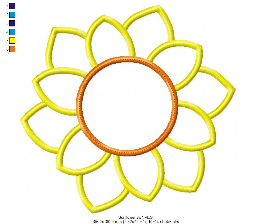 Summer Sunflower - Applique