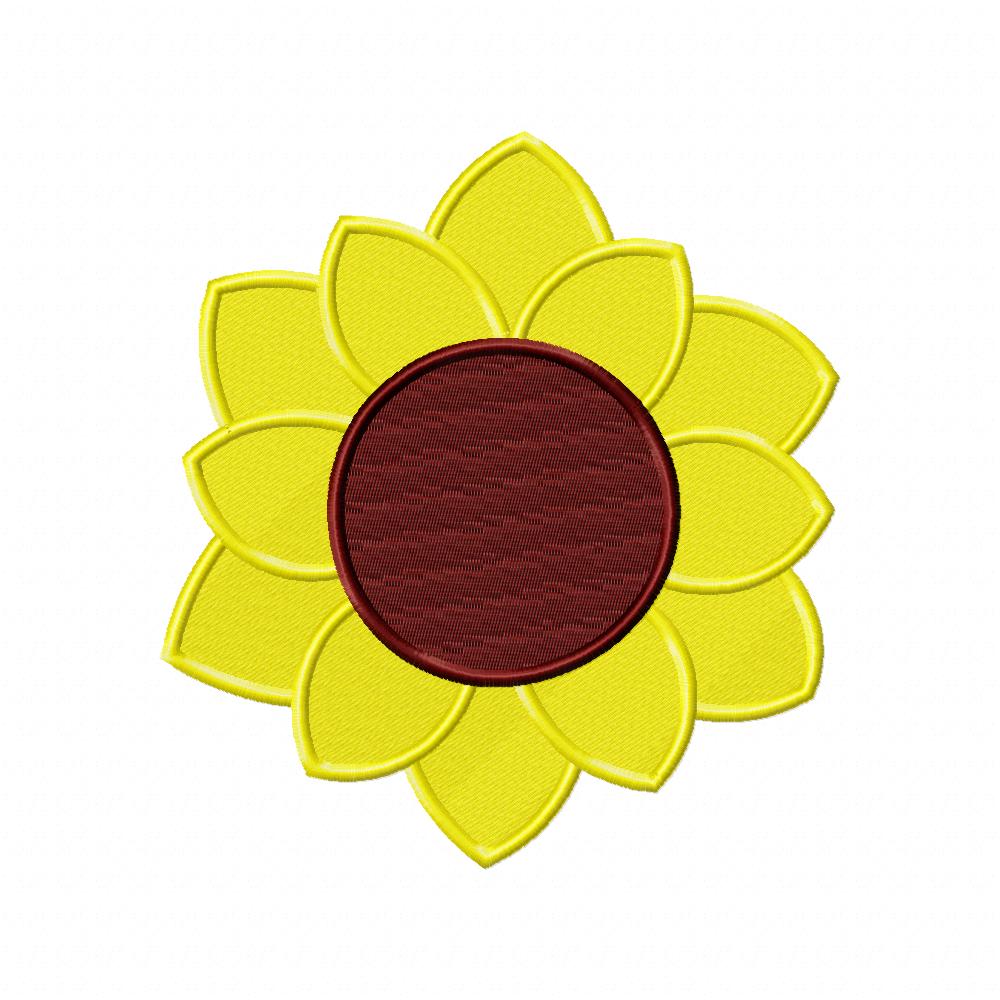 Summer Sunflower - Fill Stitch - Machine Embroidery Design