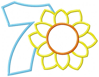 Sunflower Birthday Set Numbers 1-11 - Applique