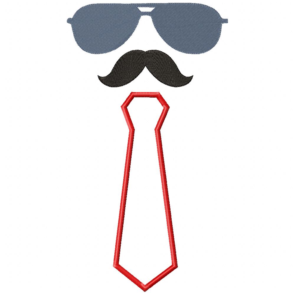 Sunglasses, Mustache and Tie - Applique