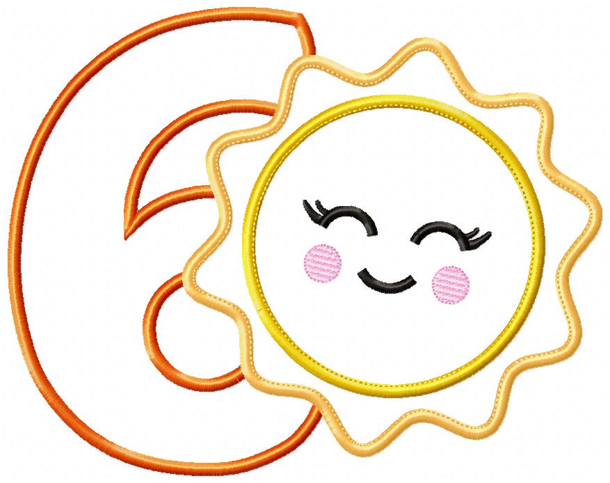 Happy Sunshine Numbers Collection - Applique - Machine Embroidery Design