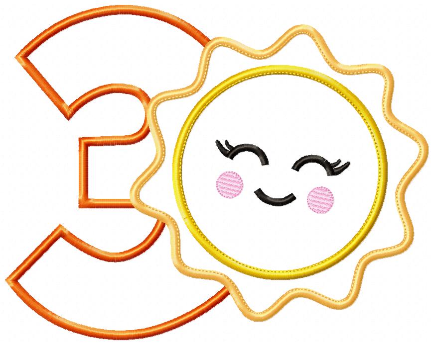 Sunshine Birthday Set Numbers 1-11 - Applique