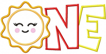 Sunshine ONE Birthday - Appliqué – Machine Embroidery Design