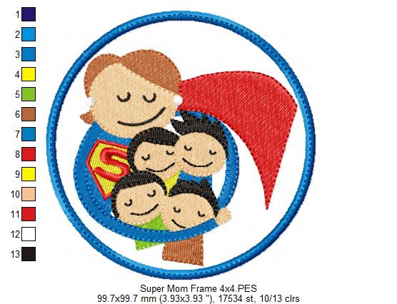 Super Mom Frame - Applique