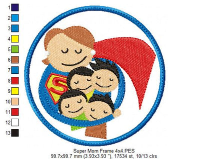 Super Mom Frame - Applique