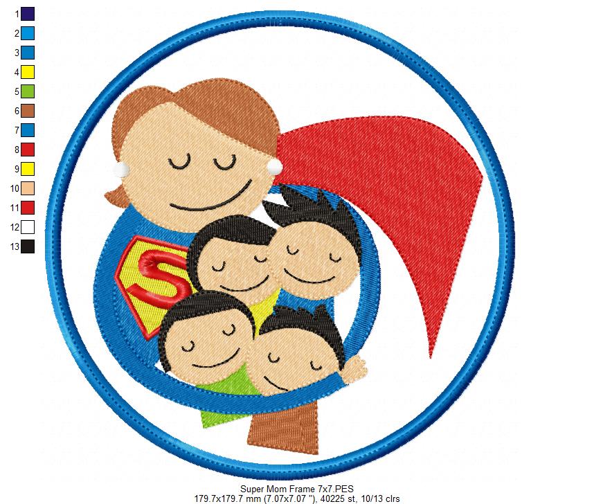Super Mom Frame - Applique