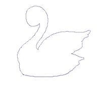 Swan Girl with Flowers - Applique