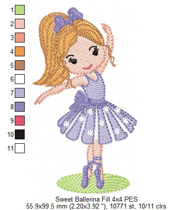 Sweet Ballerina - Fill & Rippled Stitch - Set of 2 designs