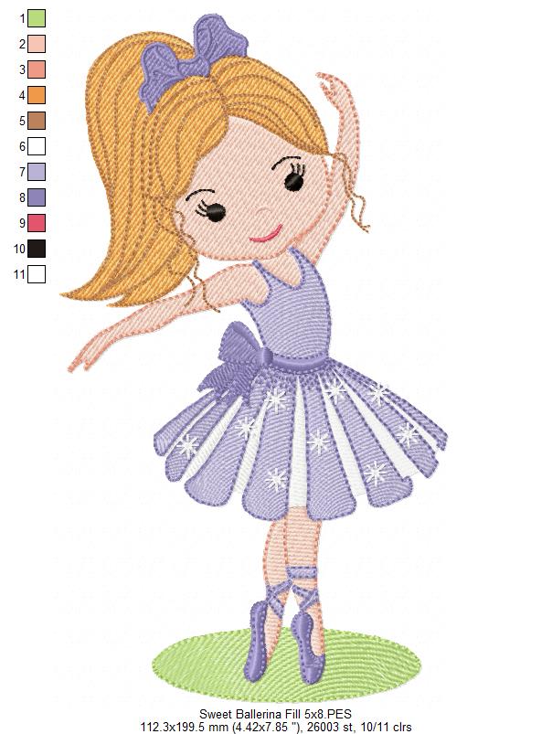 Sweet Ballerina - Fill & Rippled Stitch - Set of 2 designs