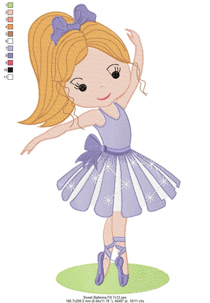 Sweet Ballerinas - Fill Stitch - Set of 2 designs