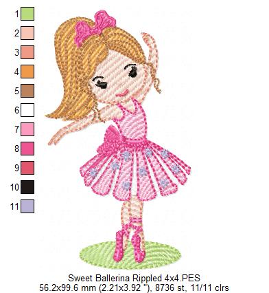 Sweet Ballerina - Fill & Rippled Stitch - Set of 2 designs