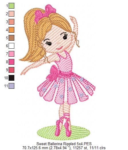 Sweet Ballerina - Fill & Rippled Stitch - Set of 2 designs