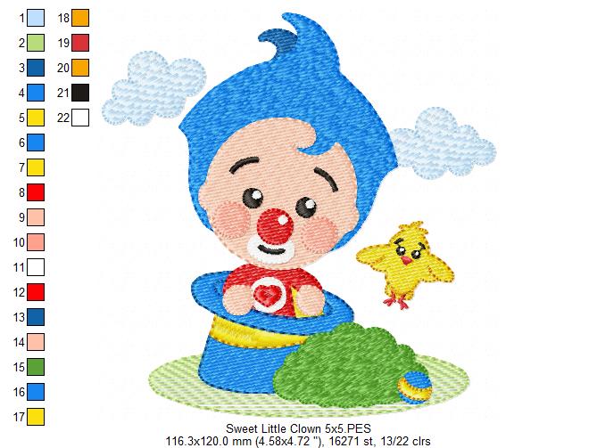 Cute Little Clown - Fill Stitch