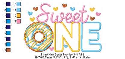 Sweet One Donut 1st Birthday - Applique