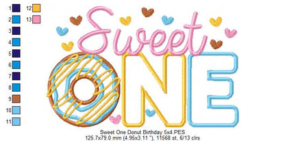 Sweet One Donut 1st Birthday - Applique