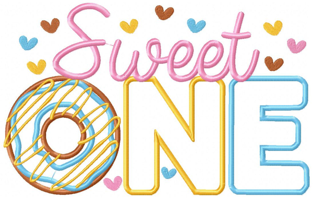 Sweet One Donut 1st Birthday - Applique