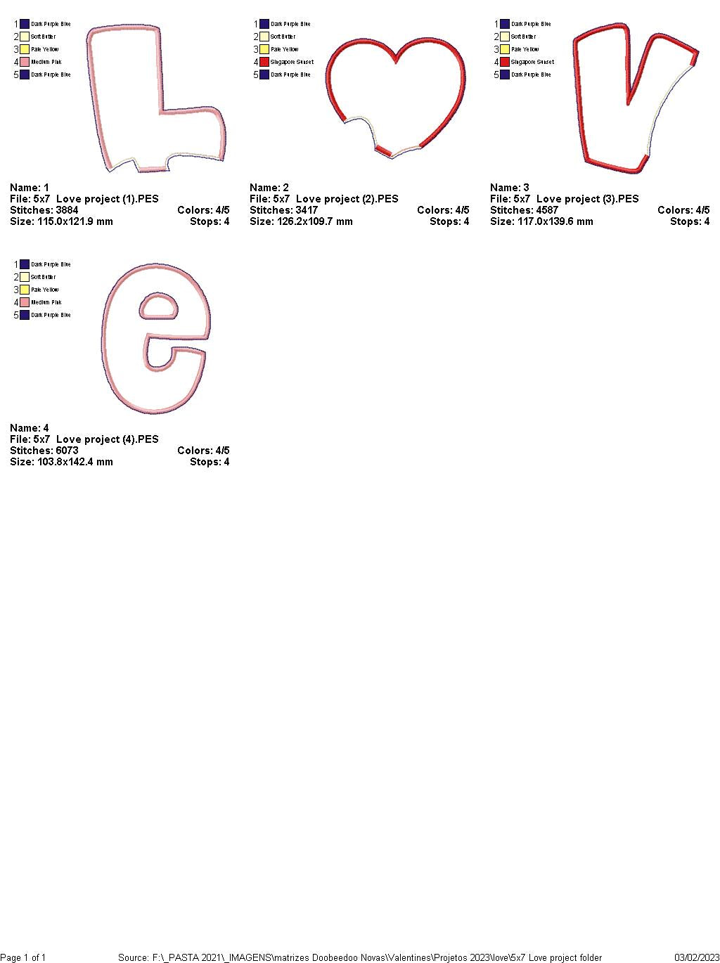 Love - ITH Project - Machine Embroidery Design