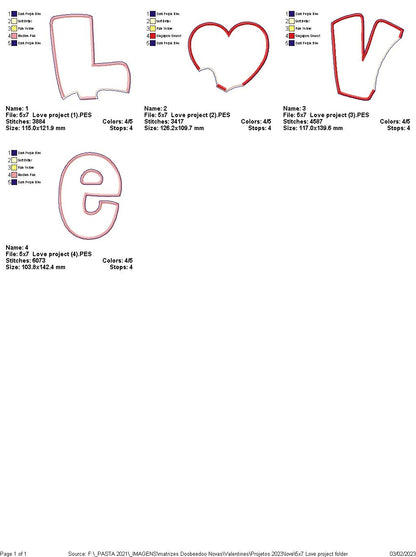 Love - ITH Project - Machine Embroidery Design