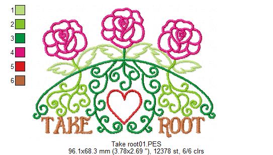 Take Root - Satin Stitch
