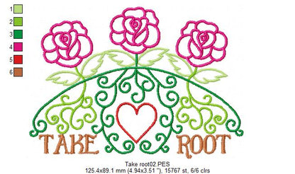 Take Root - Satin Stitch