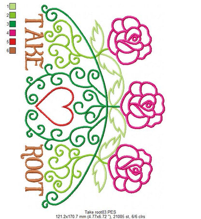 Take Root - Satin Stitch
