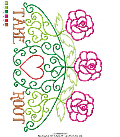 Take Root - Satin Stitch