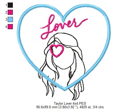 Lover Taylor Swift - Fill Stitch - Machine Embroidery Design