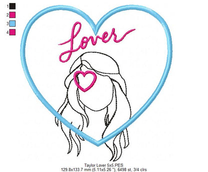 Lover Taylor Swift - Fill Stitch - Machine Embroidery Design