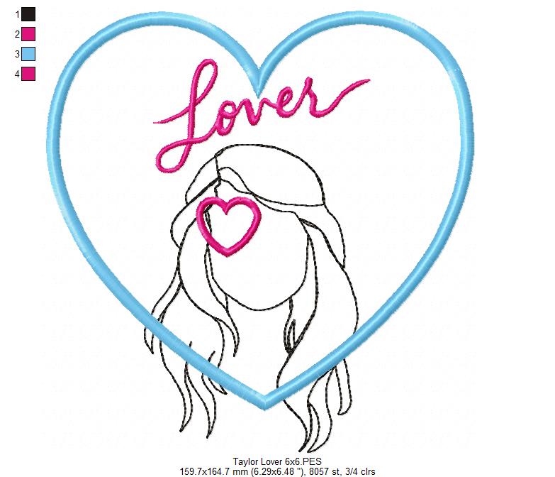 Lover Taylor Swift - Fill Stitch - Machine Embroidery Design