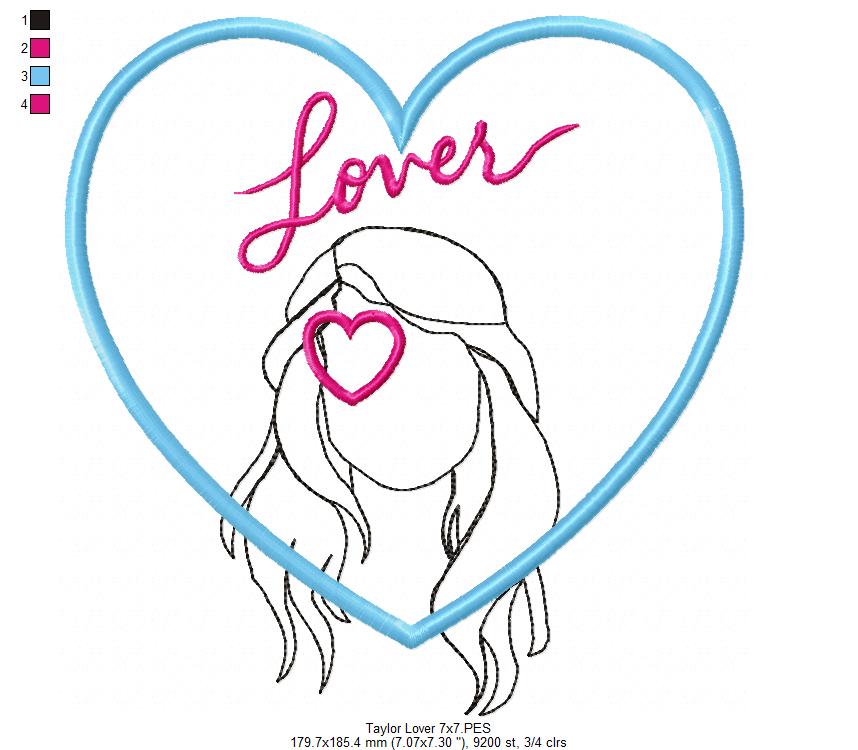 Lover Taylor Swift - Fill Stitch - Machine Embroidery Design
