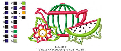 Watermelon Teapot  - Applique