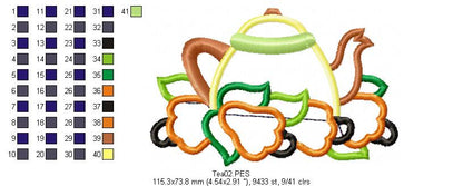 Cashew Teapot  - Applique