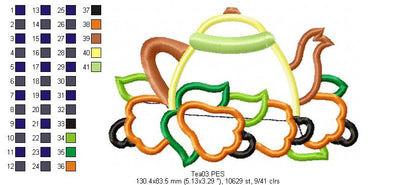 Cashew Teapot  - Applique