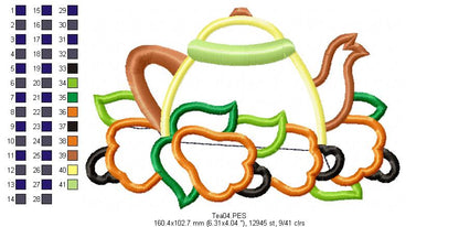 Cashew Teapot  - Applique