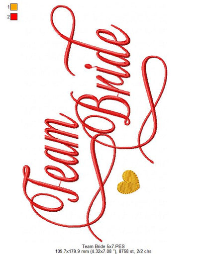 Bride and Team Bride - Fill Stitch - Set of 2 designs