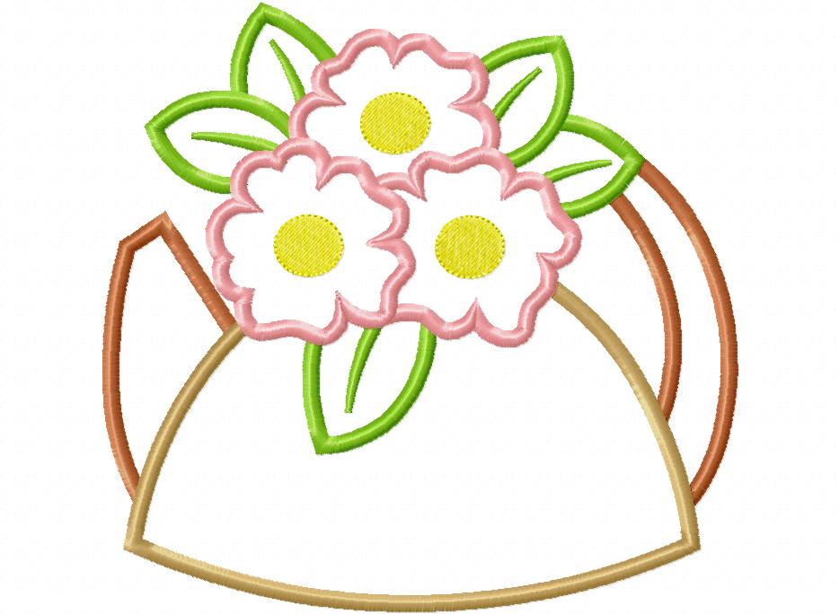 Teapot and Roses - Applique