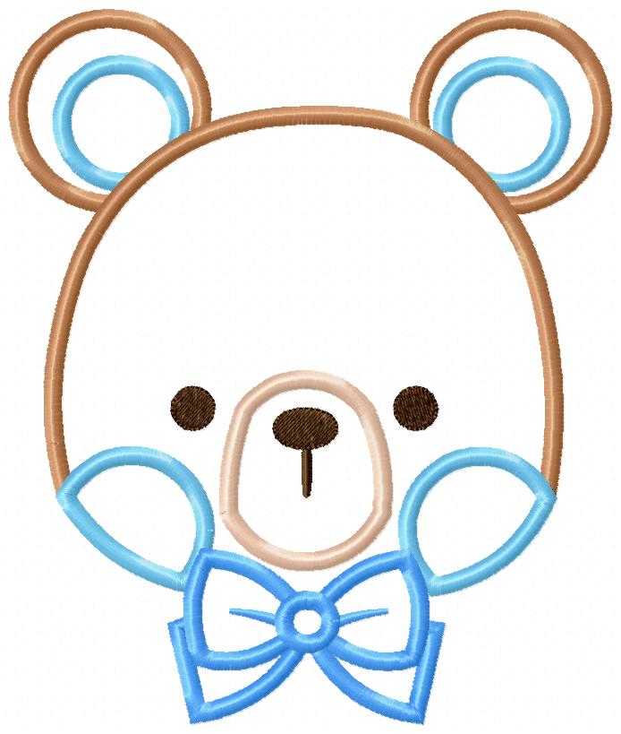 Sweet Teddy Bear Boy - Appliqué - Machine Embroidery Design