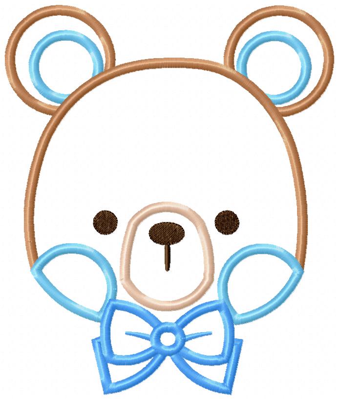 Teddy Bear Boy Face - Applique