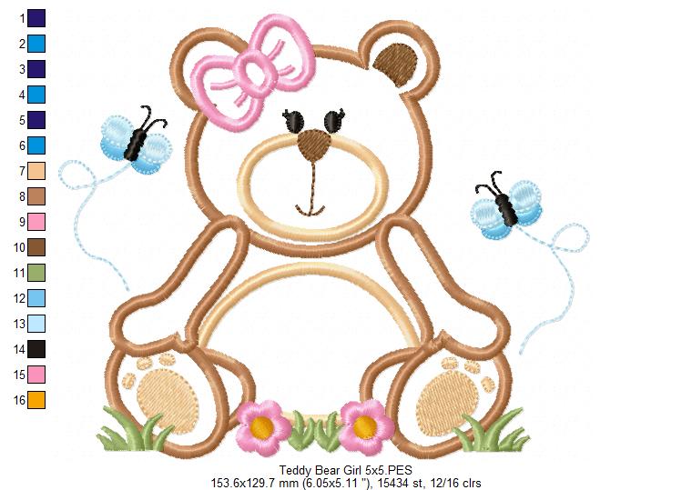 Teddy Bear Girl - Applique